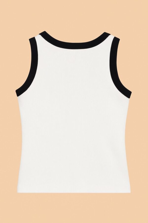 Miu Miu White Tank Top With Black straps - Image 3