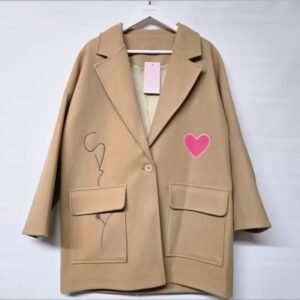 Simonetta Heart-Detail Long-Sleeve Coat