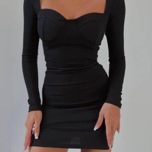 Scuba Crepe Corset Mini Dress