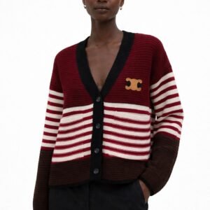Celine V-Neck Stripe Cardigan