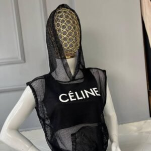 Celine Mesh Hooded Two-Piece Set