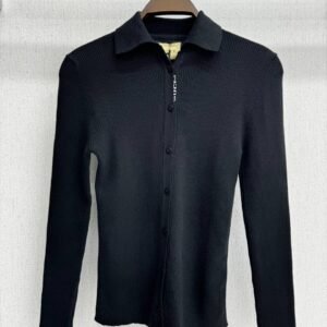 Gucci Ribbed Logo Collar Cardigan