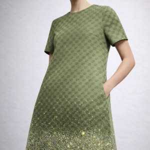 Gucci Emerald Monogram Crystal Dress