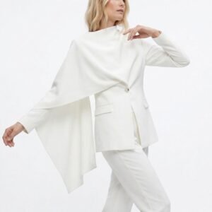 White Cape Blazer Suit