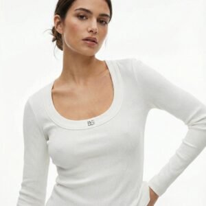 Dolce & Gabbana Wide Scoop Neckline Long Sleeve Top