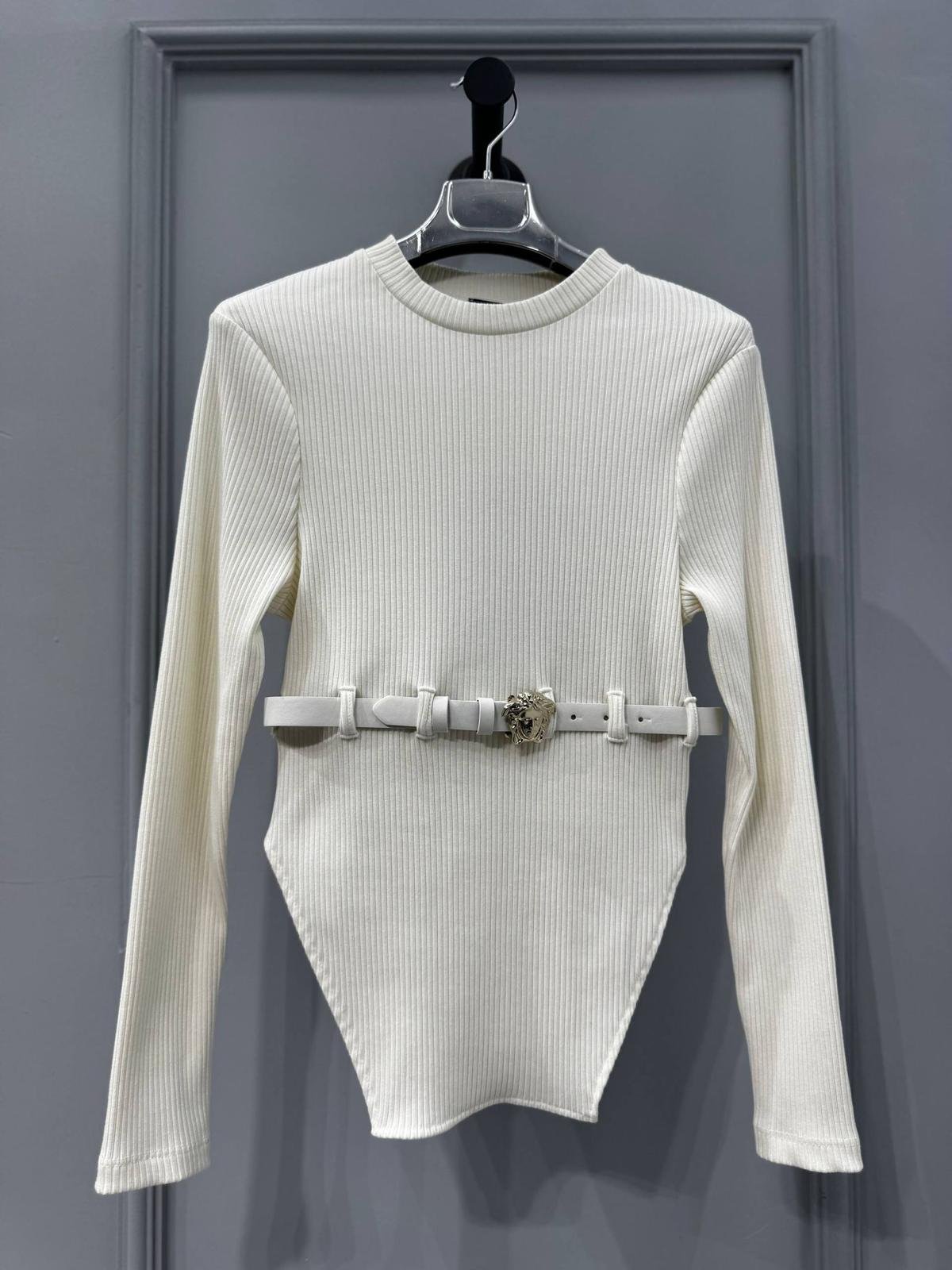 Versace Open-Side Ribbed Knit Top - Image 4