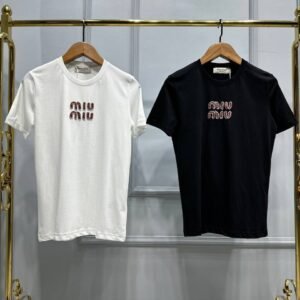 Miu Miu Embroidered Cotton T-Shirts