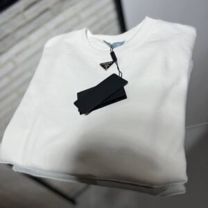 Prada White Minimal Sweatshirt