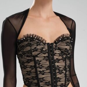 Katarina Sheer Sleeve Corset Top
