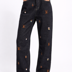 Louis Vuitton Premium Embroidered Dark Denim Jeans