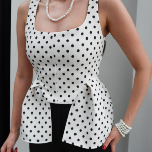 Polka Dot Poplin Blouse