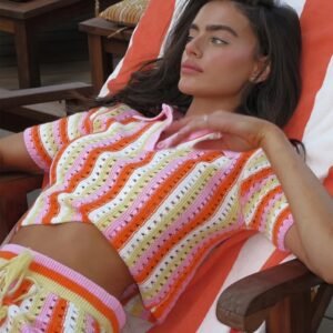 Multicolor Two-Piece Skirt Set