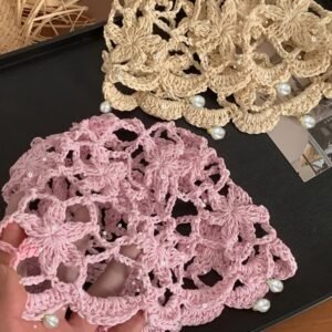 Hollow-out Floral Croched Head Wrap Hat