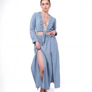 Stella Linen Split Skirt Set